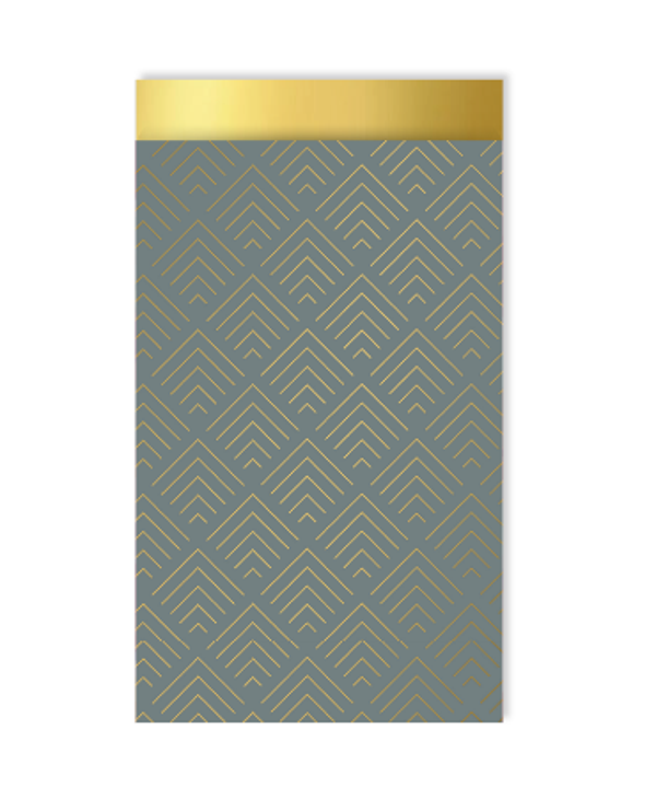 Cadeauzakje 12x19 - Ruit grijs goud