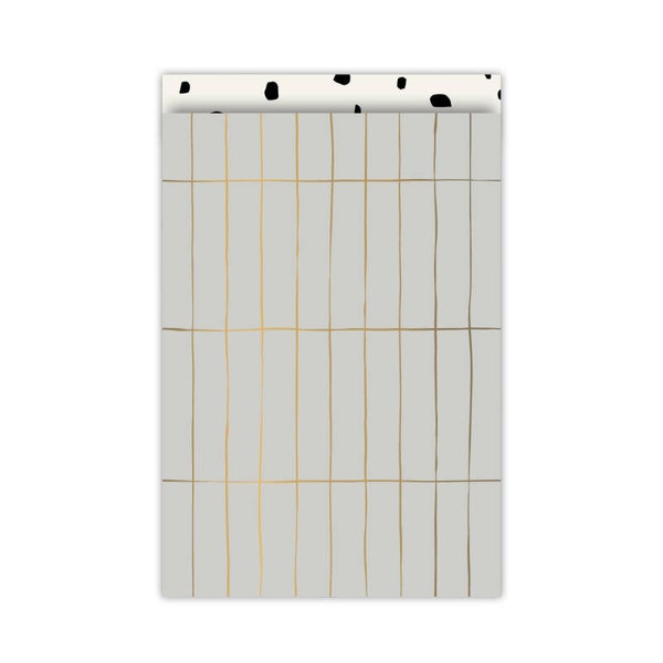 Cadeauzakje 17x25 - Vakken grijs goud