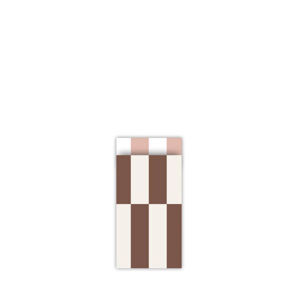 Cadeauzakje 7x13 - Geblokt bruin crème