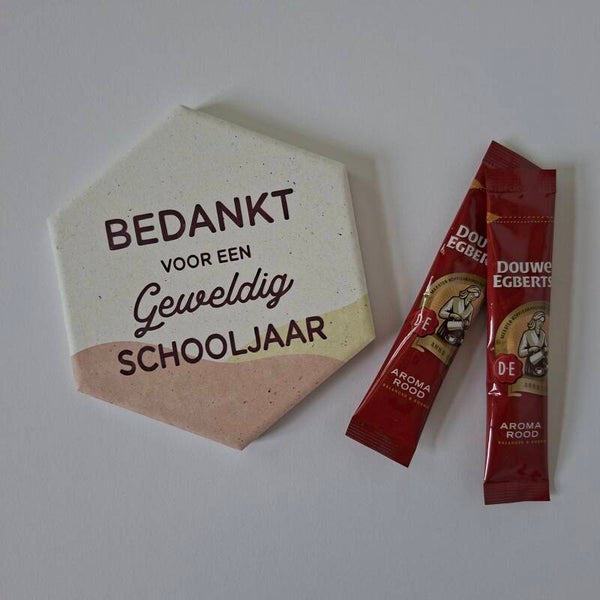 Cadeau - Stenen onderzetter - Bedankt schooljaar juf/meester