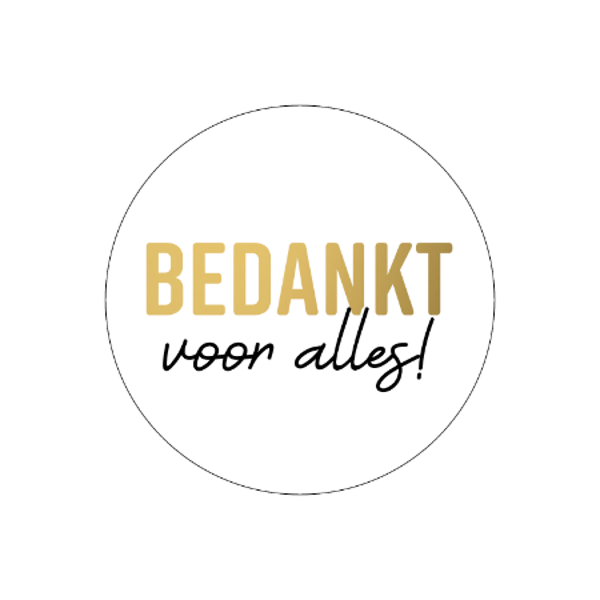 5 Stickers rond - Bedankt voor alles!