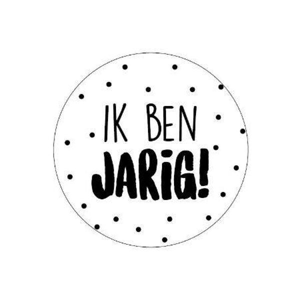5 Stickers rond - Ik ben jarig!