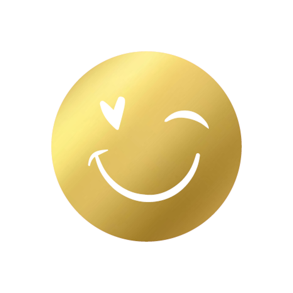 5 Stickers rond - Smiley hart