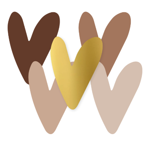 5 Stickers hart - Nude