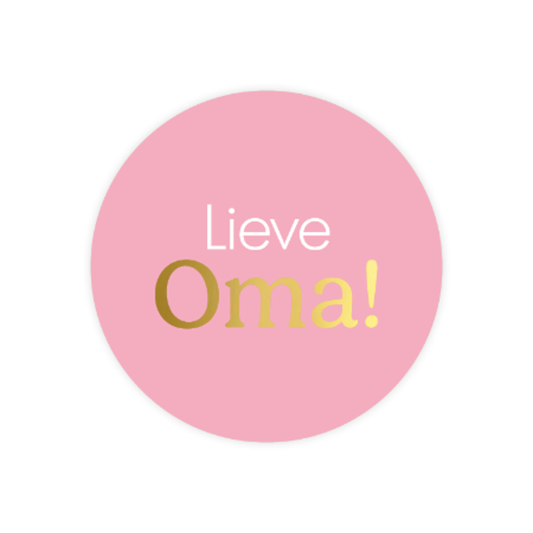 5 Stickers rond - Lieve oma!