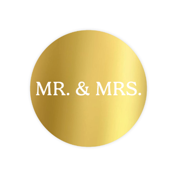 5 Stickers rond - Mr. & Mrs.