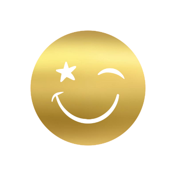 5 Stickers rond - Smiley ster