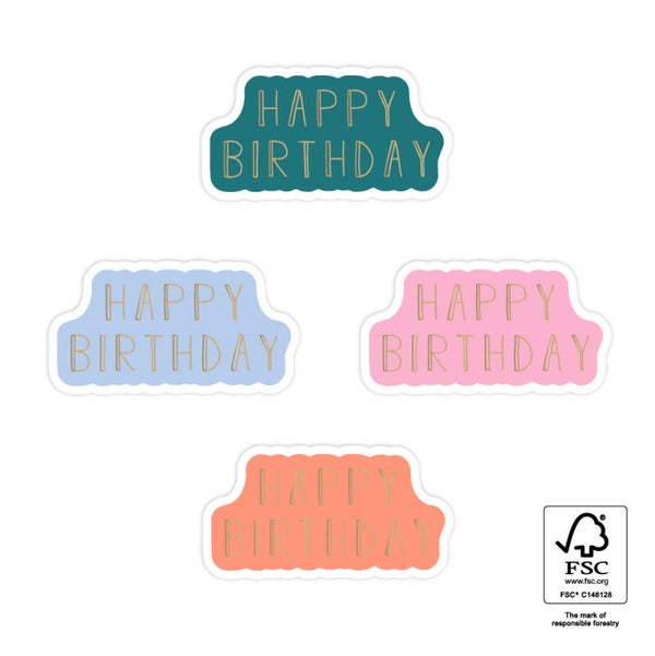 5 Stickers vorm - Happy birthday