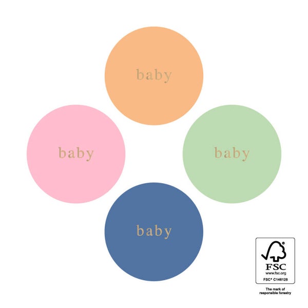 5 Stickers rond - Baby div. kleuren