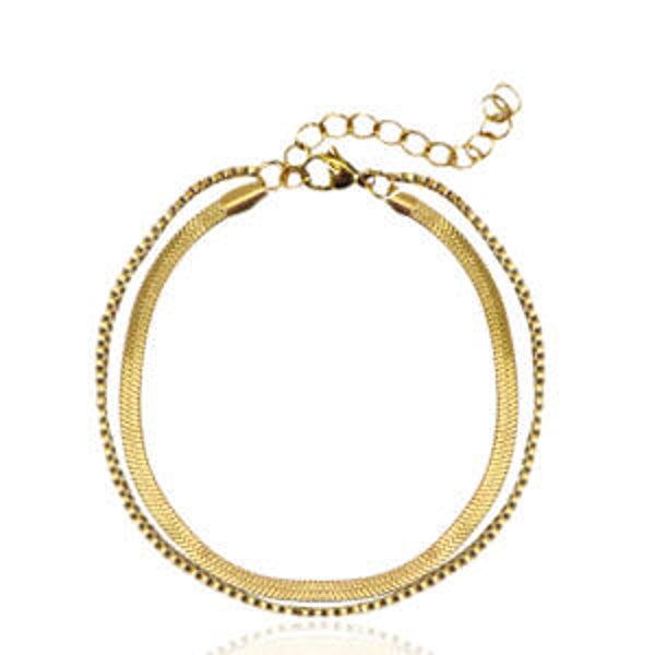 Armband - Dubbel snake / fijne schakel