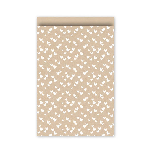 Cadeauzakje 17x25 - Hartjes kraft