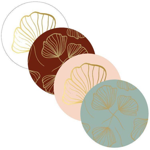 5 Stickers rond - Bloemfiguur