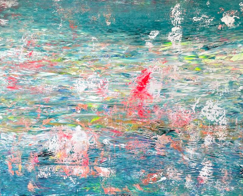 Blue bunt Acryl Kunst Maria Weigt