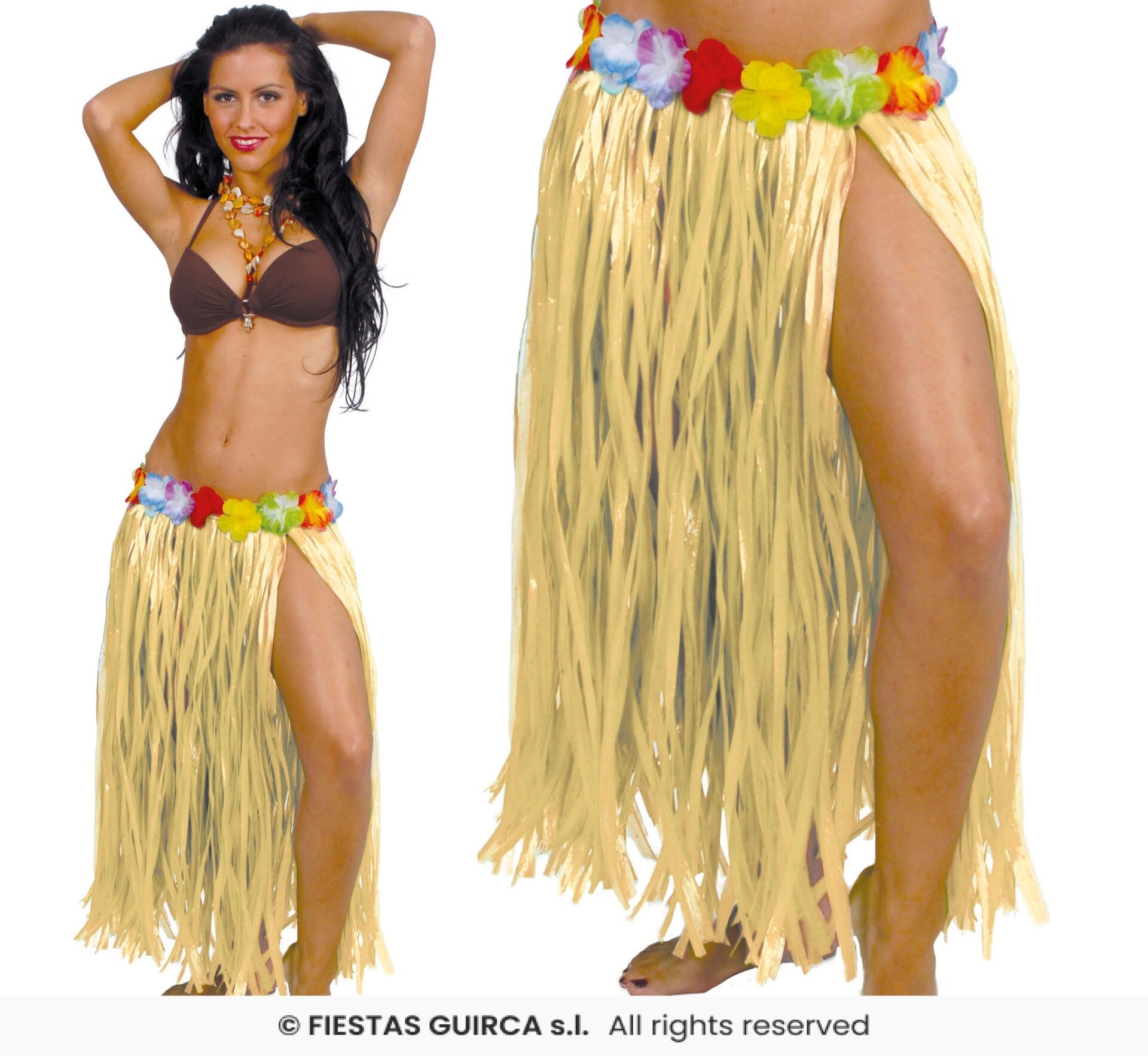 Gonna floreale hawaiana 75 cm