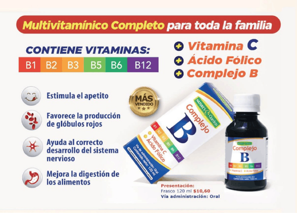 Complejo B + Vit C + A. Fólico jarabe