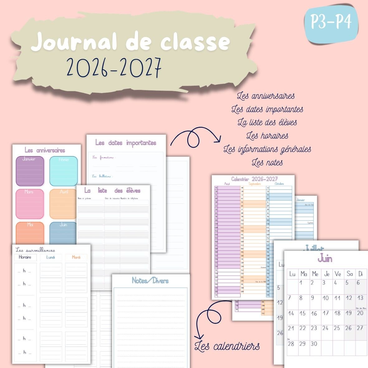 Journal de classe (P3-P4) | La boutique d'une instit