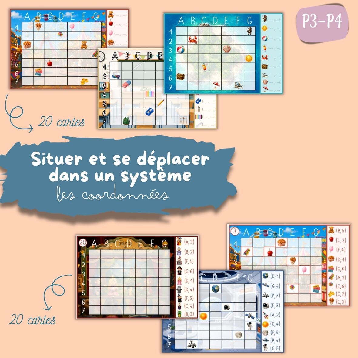 40 cartes (coordonnées)