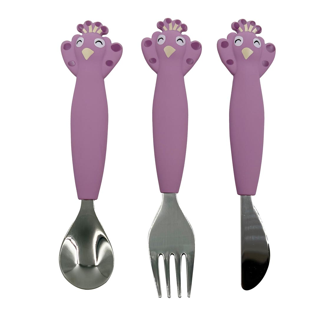 Couverts 3 pièces en silicone - Mrs. Peacock