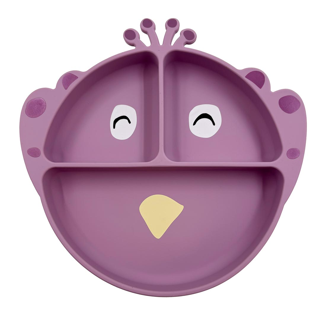Assiette avec ventouse en silicone et compartiments - Mrs. Peacock