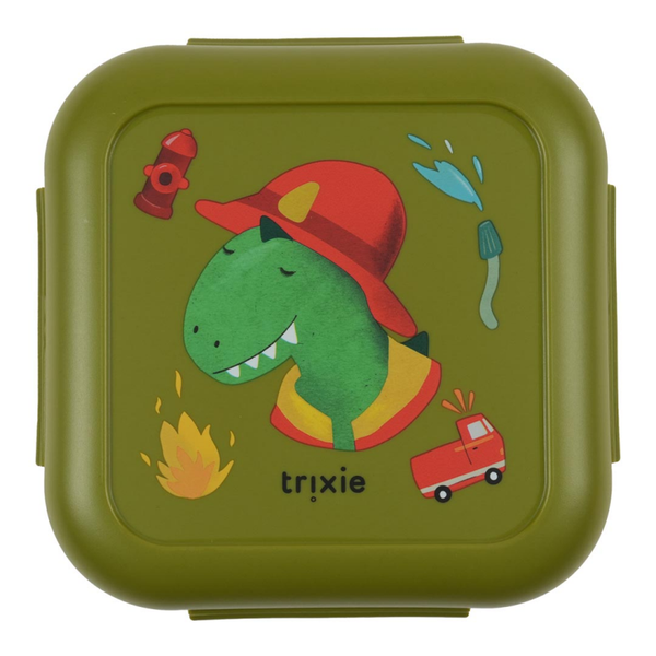 Boîte à goûter avec clips - Monsieur Dino le pompier