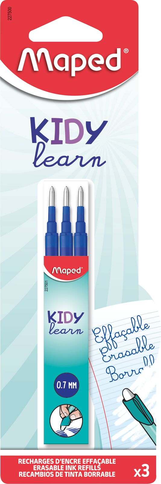 3 recharges pour stylos effaçables rechargeables Kidy Learn Magic