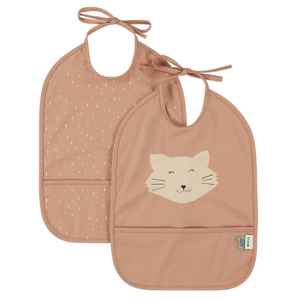 Lot de 2 bavoirs imperméables - Mme Chat