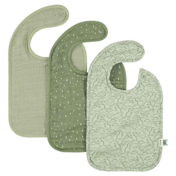 Lot de 3 bavoirs assortis - Dino audacieux