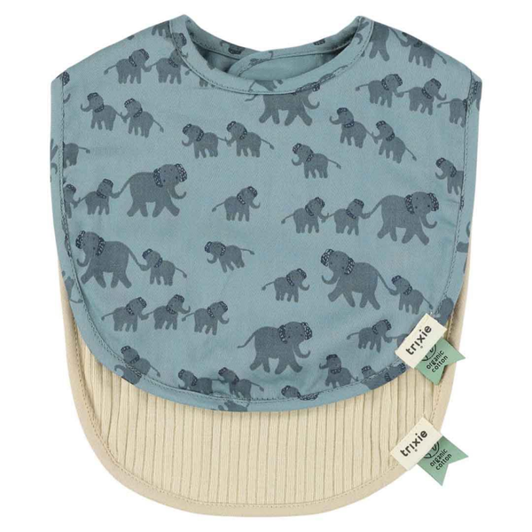 Bavoirs pour nouveau-né, lot de 2 - Taille S - Éléphant enchanteur