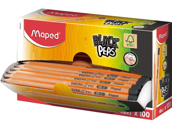 100 Crayons BLACK'PEPS, degré de dureté: HB