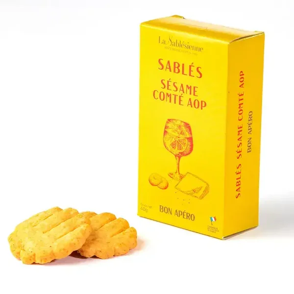 Biscuits sablés apéritif sésame comté AOP - étui carton 40g