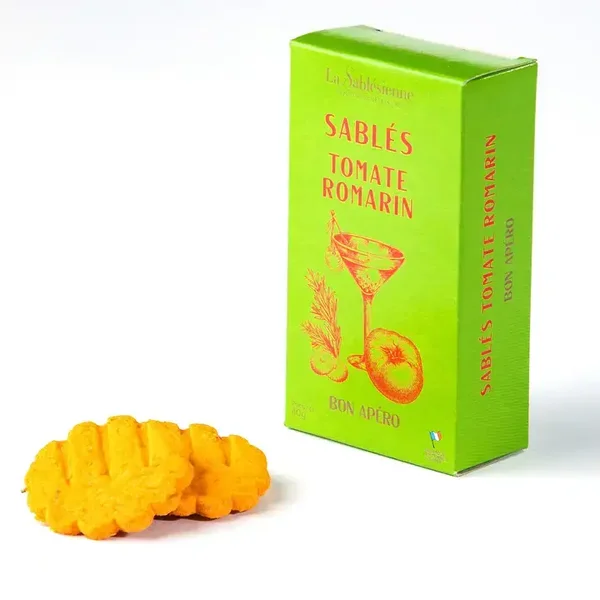 Biscuits sablés apéritif tomate romarin - étui carton 40g