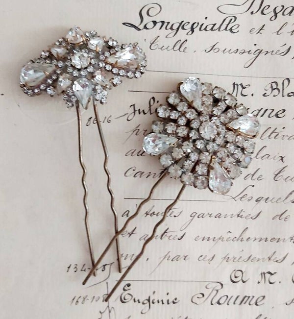 2x vintage haarspeld