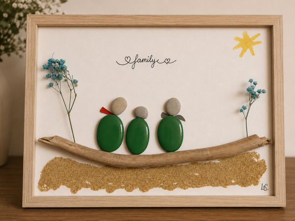 LMS 005 - Tableau famille personnalisé Cadeau unique famille « Family »