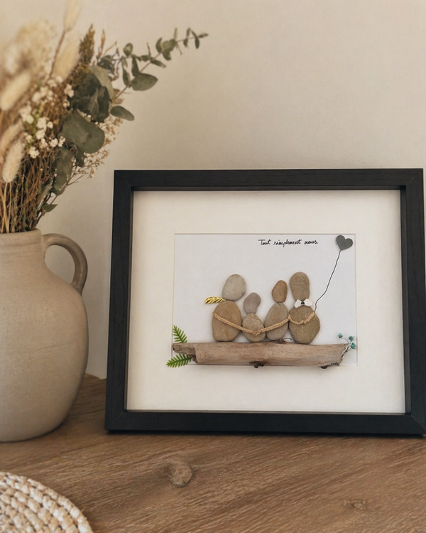 Tableau artisanal familial « tout simplement nous »
