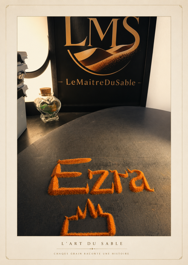LMS - Affiche Ezra - L’art du sable| Édition Signature LeMaîtreDuSable