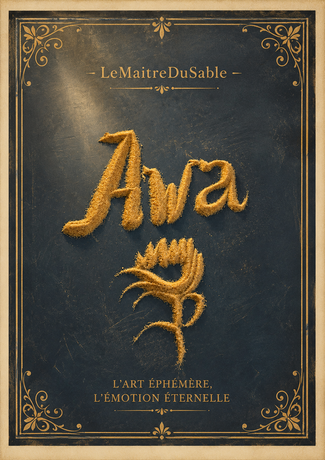 Affiche personnalisée prénom en sable Awa – Art éphémère – Décoration murale numérique – Cadeau personnalisé – Téléchargement instantané - LMS