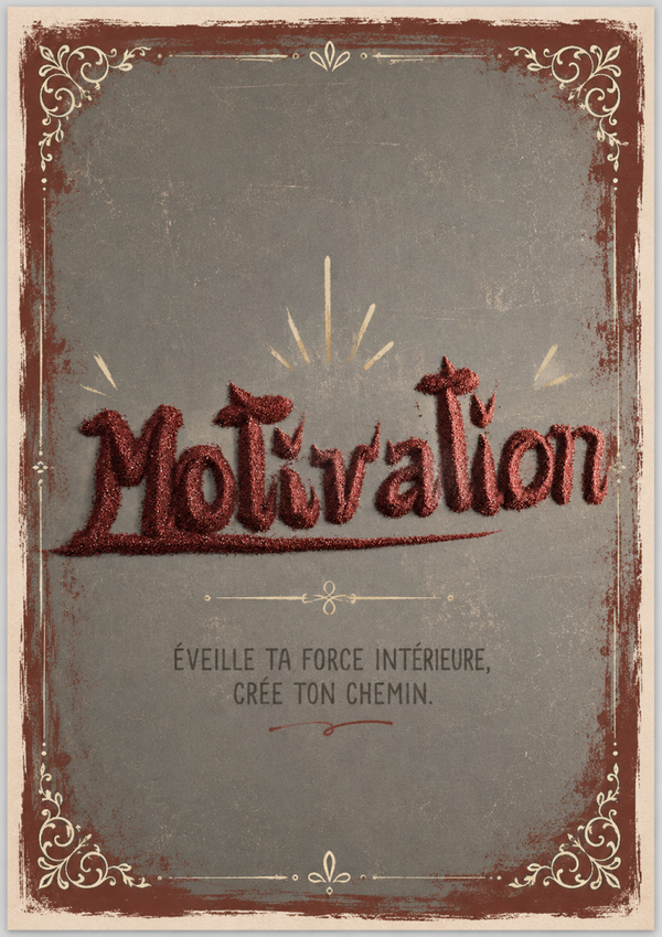 Affiche A4 Motivation – Éveille ta Force Intérieure | Édition « Mots Inspirants » LeMaîtreDuSable