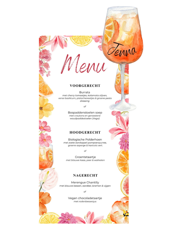 La Dolce Spritz Menu & Naamkaarten