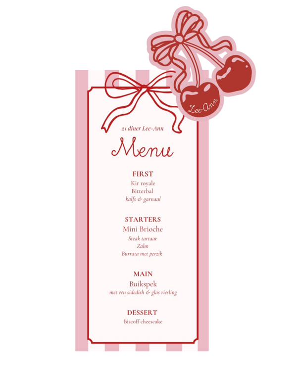 Cherry on top Menu & Naamkaarten