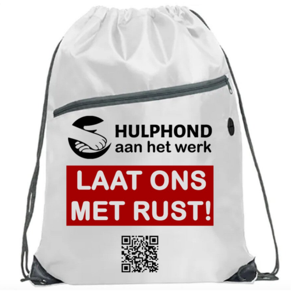 Rugtas "Laat ons met rust!"