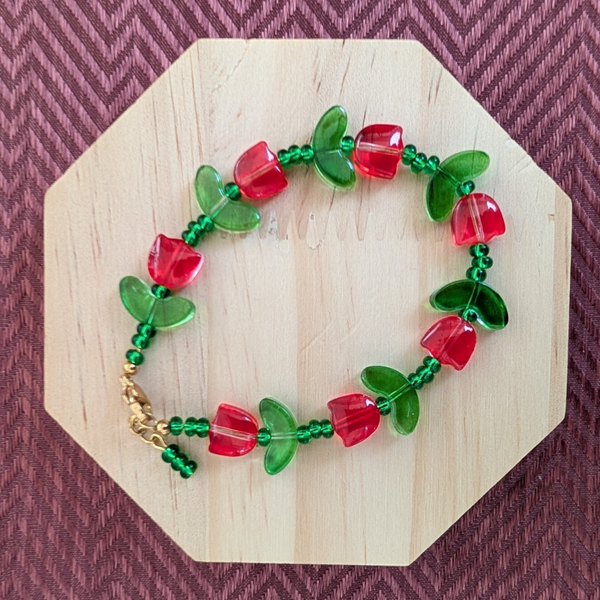 Tulpen armband rood