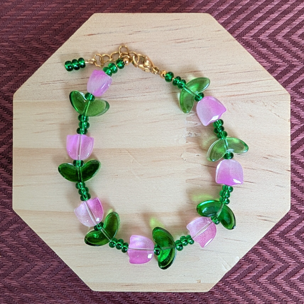 Tulpen armband roze