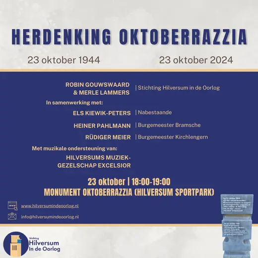 Poster Herdenking Oktoberrazzia 1944 2024