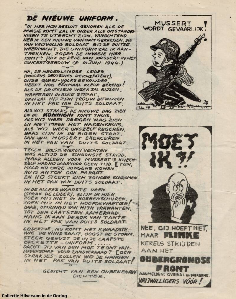 De Nieuwe uniform, Rob Korpershoek. Collectie Hilversum in de Oorlog