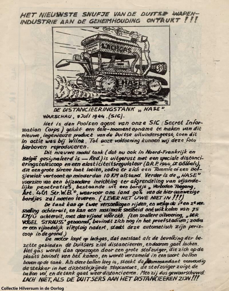 De Distancieeringstank ‘’Hase’’’Warschau, 9 juli 1944, Rob Korpershoek. Collectie Hilversum in de Oorlog
