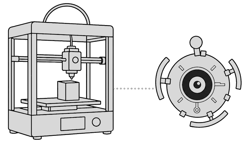 3D-Druck eines elektronischen Designobjekts