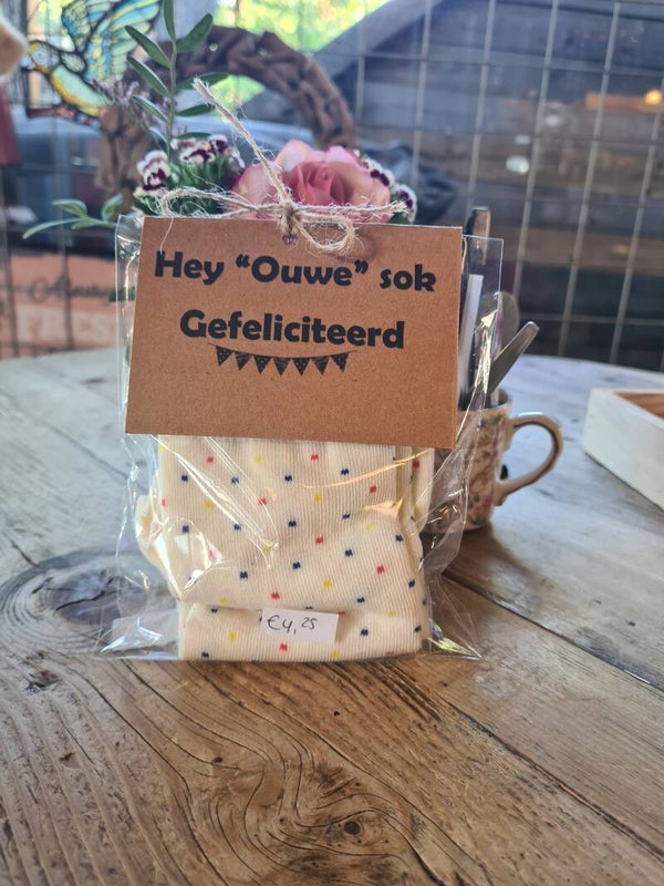 Ouwe sok wit stippel