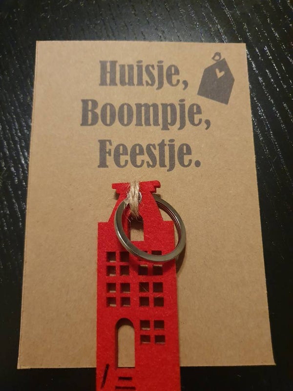 sleutelhanger huis rood 