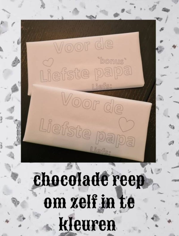 Chocolade reep om zelf in te kleuren