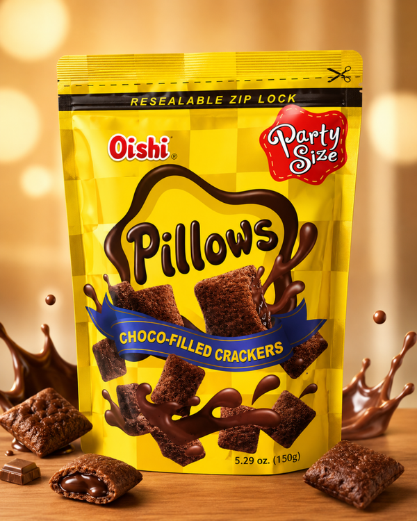 Oishi Pillows Choco-Filled Crackers